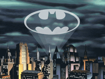 Batman Animated Batsignal Over Gotham City By Happybirthdayroboto GIF |  Gfycat